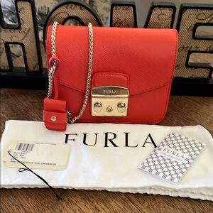 Furla Metropolis Mini Crossbody Bag – Coral Red – NWT